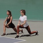 Tennis Players doing Lunges